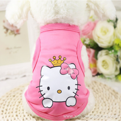 summer cartoon cute dog vest pet clothes